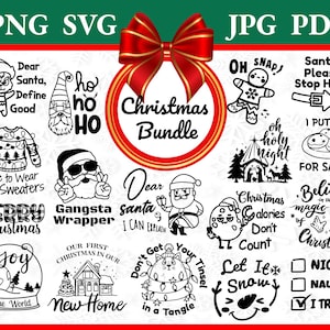 Grappige kerst svg bundel, familie kerst bundel, ronde kerst ornament svg, kerstshirts svg, commercieel gebruik, Cricut