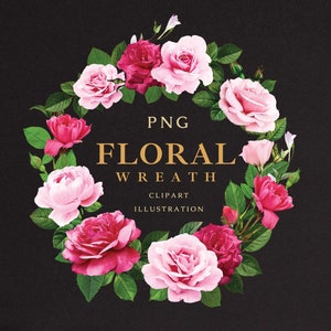 Utilisation commerciale, Couronne de fleurs, cadre avec aquarelle de fleurs, clipart de couronne de mariage, clipart floral, fond transparent PNG