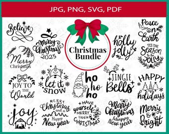 Christmas svg bundle, Christmas ornament 2025 svg, Round christmas ornament svg, Cricut christmas ornament svg, Christmas shirts svg, JPG