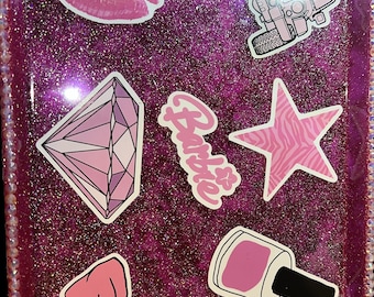 bedazzled barbie tray/ashtray/ lighter case set