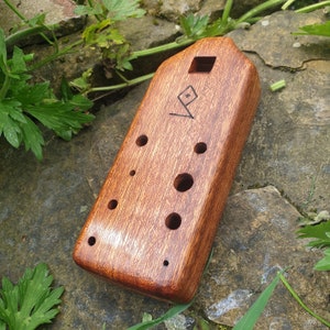 Wooden Tenor Inline Ocarina in key of G. Handmade in UK