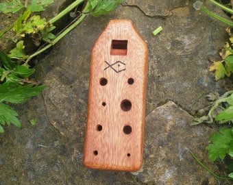 Wooden Alto Inline Ocarina Flute in C  Handmade in UK