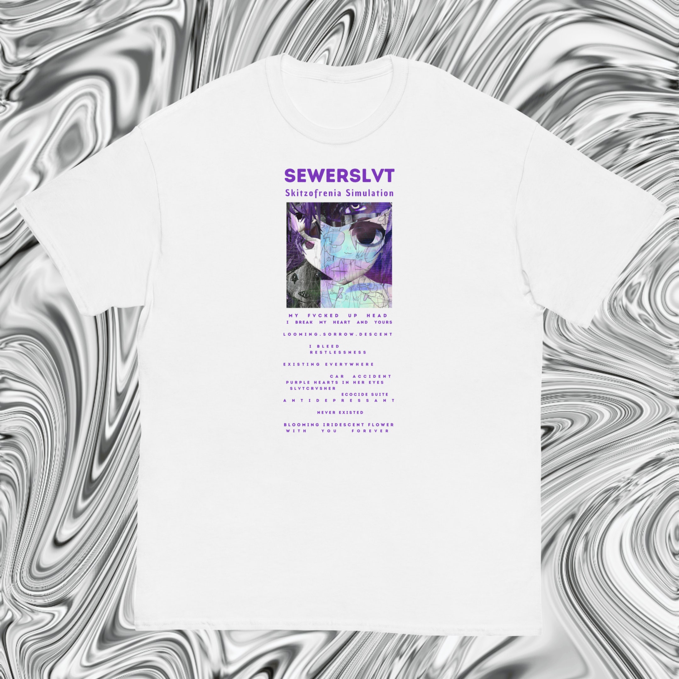 SEWERSLVT Skizophrenia Simulation Dnb Cover Album T Shirt - Etsy