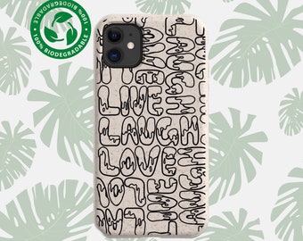 DRIPPING LiveLaughLove Biodegradable, vegano, ecológico, iPhone 17 16 15 14 13 12 11 Pro Max Plus, Samsung Galaxy S25 24 23 22 21 20