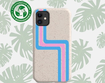 80S STRIPES biologisch afbreekbare veganistische telefoonhoes, plastic gratis composteerbare hoes, iPhone 14 13 12 11 Pro Max Plus, Samsung Galaxy S22 21 20