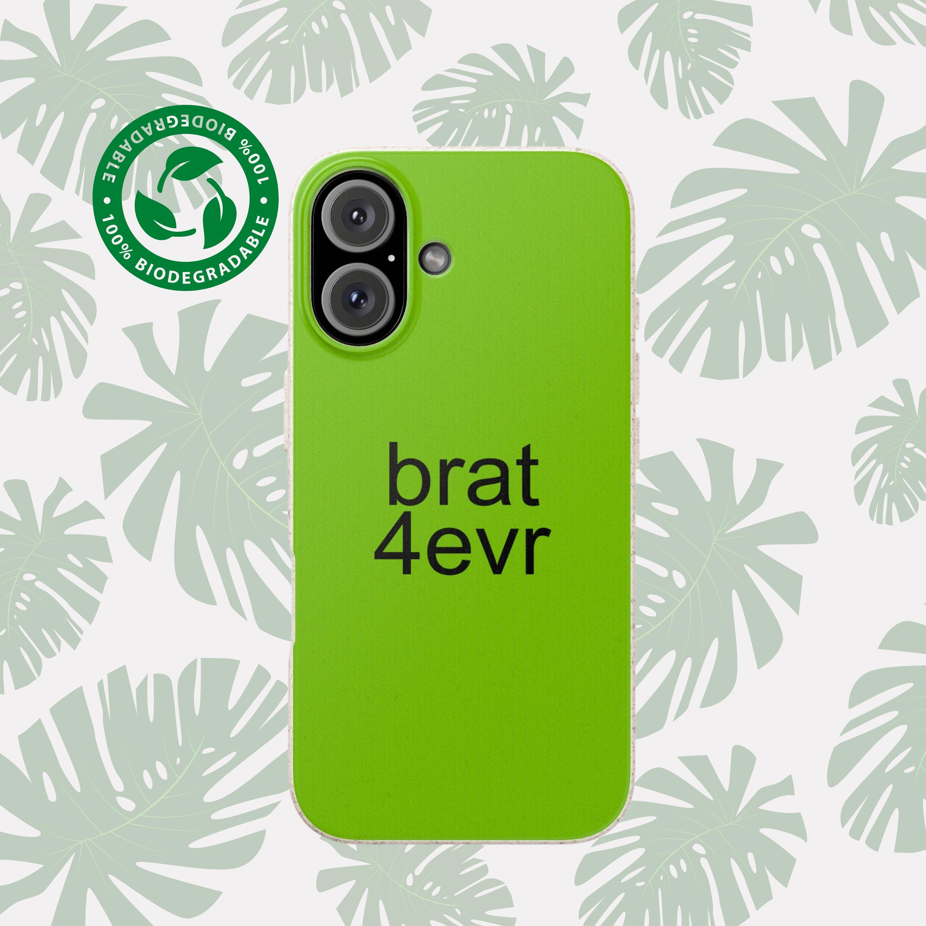 BRAT CHARLI XCX Biodegradable Vegan Ecofriendly Case, Plastic Free