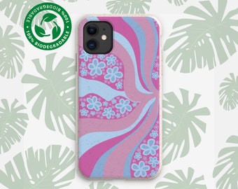 Funda vegana biodegradable y ecológica PINK DREAMS, sin plástico, para iPhone 17, 16, 15, 14, 13, 12 y 11 Pro Max Plus, Samsung Galaxy S25, S24, S23, S22, S21 y S20.