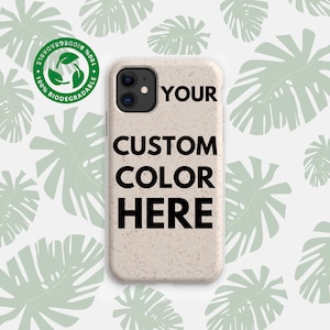 Coque personnalisée végétalienne biodégradable et respectueuse de l'environnement, coque sans plastique, iPhone 16 15 14 13 12 11 Pro Max Plus, Samsung Galaxy S25 24 23 22 21 20