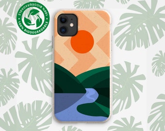 SUNSET Biologisch afbreekbare Eco-vriendelijke telefoonhoes, plastic gratis composteerbare hoes, iPhone 14 13 12 11 SE Pro Max Plus, Samsung Galaxy S22 21 20