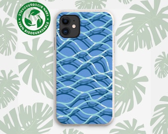 OCEAN WAVES biologisch afbreekbare veganistische telefoonhoes, plastic gratis composteerbare hoes, iPhone 14 13 12 11 Pro Max Plus, Samsung Galaxy S22 21 20