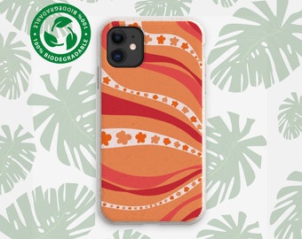 TRIPPY ORANJE Biologisch afbreekbare EcoFriendly Phone Case, Plastic Free Compostable Case, iPhone 14 13 12 11 Pro Max Plus, Samsung Galaxy S22 21 20