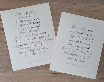 Custom Handwritten Calligraphy Print, Love Letter, Scripture Verse