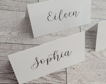 Calligraphy Place Cards, Hand Written Wedding Place Cards, Christmas Place Cards, Custom Event Place Card, Folded, Tented