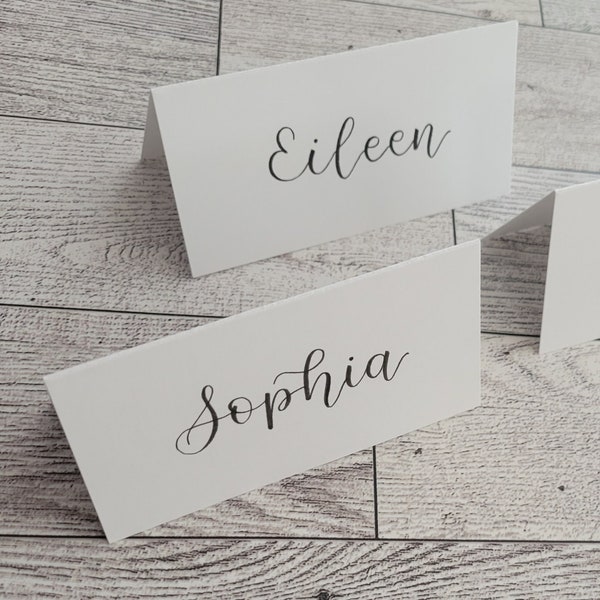 Calligraphy Place Cards, Hand Written Wedding Place Cards, Christmas Place Cards, Custom Event Place Card, Folded, Tented