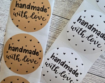 Handmade with Love Thermal Stickers: Small Business Packaging