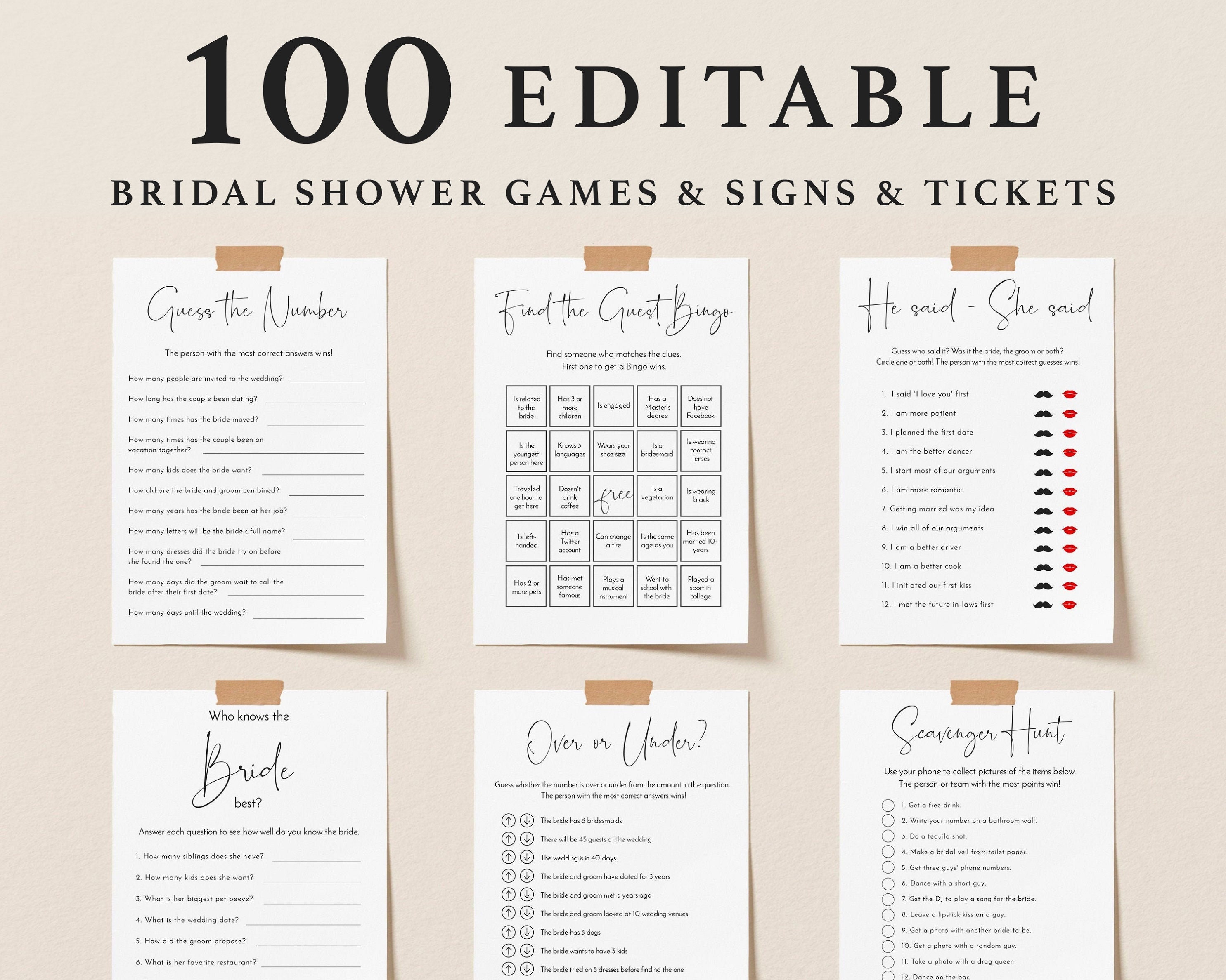Shower Games - Etsy