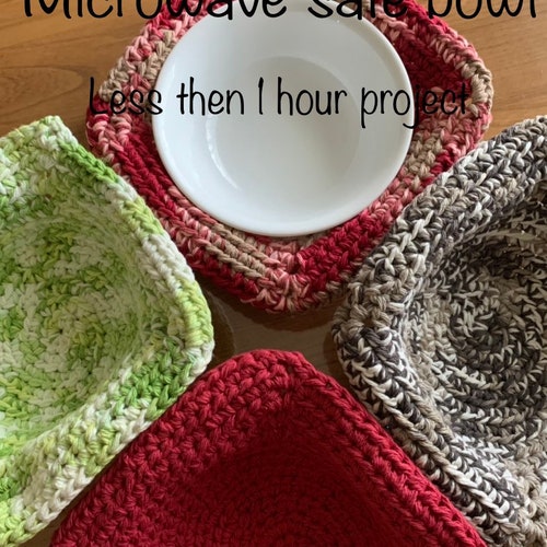 3 Different Microwave Bowl Potholders Crochet Pattern INSTANT Etsy