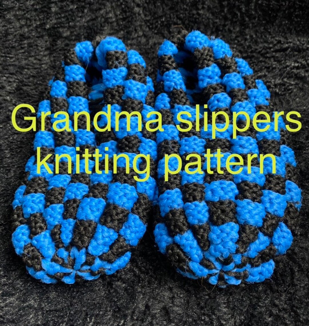 Grandma Slippers Knitting Pattern Phentex Slippers Etsy