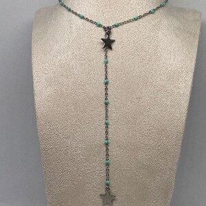 Collier long étoile bleu argenté image 2