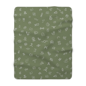 Cattle Brand Sherpa Fleece Blanket