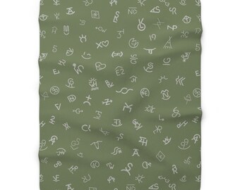 Cattle Brand Sherpa Fleece Blanket