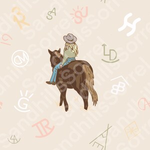 Western Cowgirl Cattle Brand Seamless pattern. Digital Download only. PNG file.
