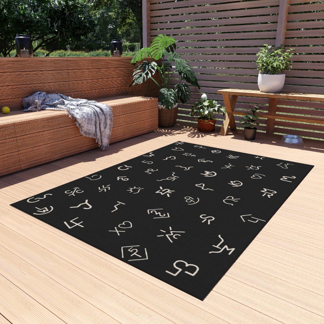 Branded Cattle Rug Cattle Brand Outdoor Rug | Modern Minimal Black Patio Mat - Etsy