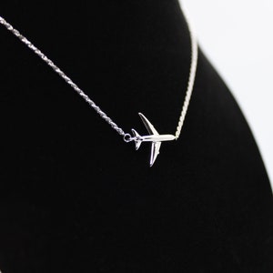 Silver Airplane Necklace