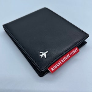 Cartera de cuero plegable estilo aviador