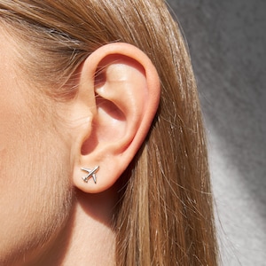 Pendientes de avión de plata