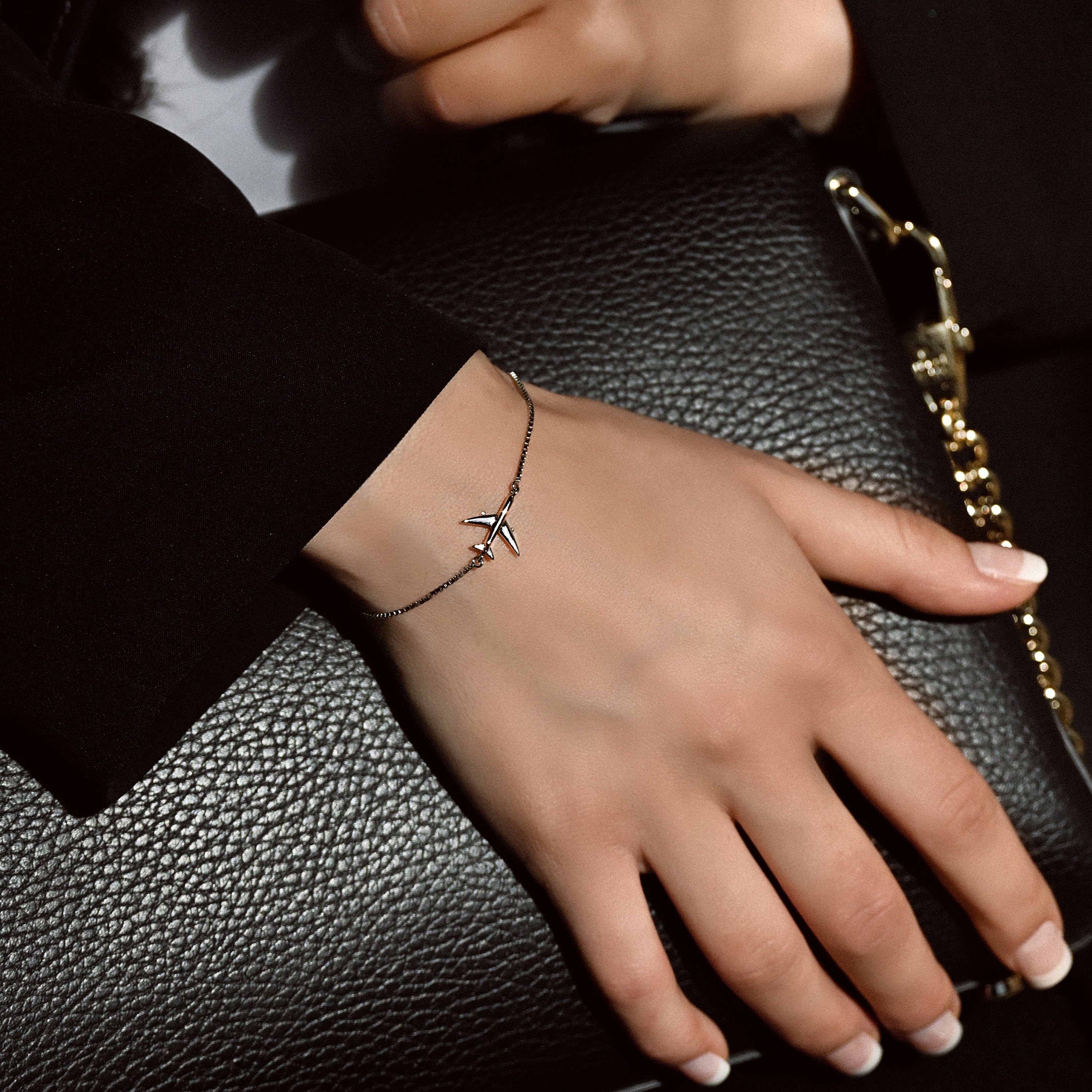 Silver Airplane Bracelet - Etsy