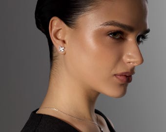 Sterling Silver Airplane Earrings – Mother of Pearl Inlay, Minimalist Travel Jewelry