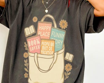 Emily Henry bookish Comfort Colors shirt Happy Place Book lovers Tshirt