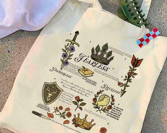 Powerless Bookish Tote Bag, Fearless Fan Tote Bag, Kai Azer I Love You Tote Bag, Romantic Quotes Tote Bag, Gift for Bookworms