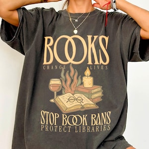 Read Banned Books Shirt, Protect Libraries Librarians Progressive Activist No Book Bans No Bigots Comfort colors Tee