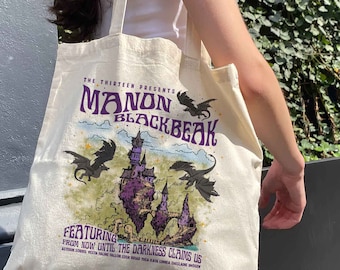 Manon Blackbeak Tote Bag, Throne of Glass Tote Bag, Sarah J Maas Merch, Crescent City, Manon Blackbeak Merch, Bookish Bag, SJM Merch