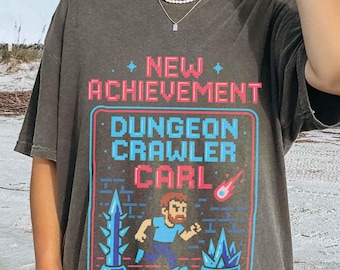 Comfort Colors New Achievement Dungeon Crawler Carl T Shirt, Sci-Fi Book Lover Tee, Bookish, Inspired by Dungeon Crawler Carl