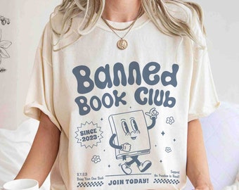 Banned Books Comfort Colors Shirt, Banned Book Club, I Read Banned Books, Librarian Gift, Book Lover, Bibliophile Present