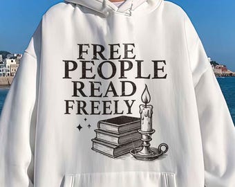 Free People Read Freely, Vintage Book shirt, Protect libraries, Read banned books,free library, Book lover Gift, Bookish Hoodie