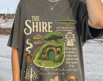 Comfort Colors The Shire Shirt, Fantasy Book Lover shirt the rings Second Breakfast Rivendell shirt lord of shirt Gift For Book Lover