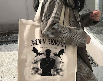 Xaden Riorson Tote Bag, Iron Flame Fourth Wing Merch, Dragon Rider Shadow Wielder Romantasy, Bookish Gift, Basgiath War College