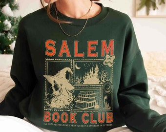 Salem Book Club Sweatshirt, Bookish Halloween Shirt, Spooky Reader Shirt, Salem Witches Shirt, Spooky Season Thriller Reader