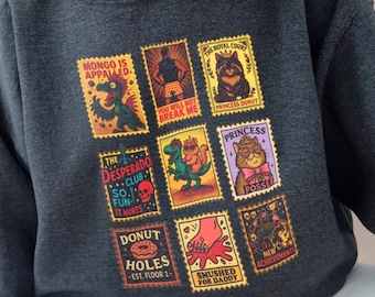 Dungeon Crawler Carl, Vintage Stamp Sweatshirt, Princess Donut, Mongo, Goddamnit Donut Tee, LitRPG Book Lover Gift shirt