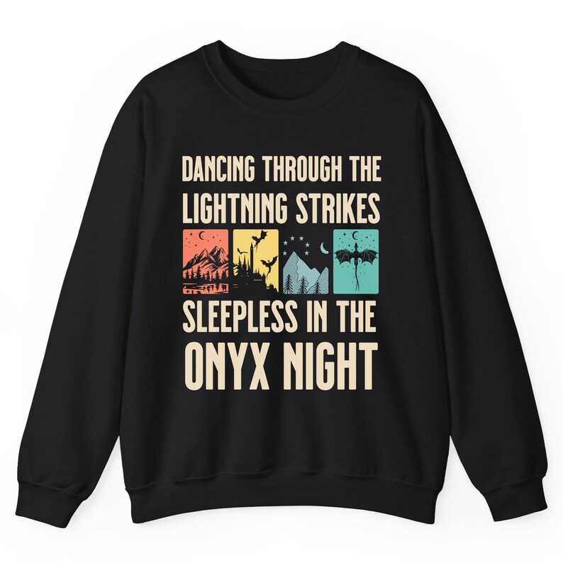 Onyx Storm Sweatshirt, Dancing Through The Lightning Strikes, Fourth Wing Shirt, Dragon Lover Gift, Fly Or Die image 3