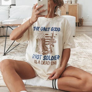 the only GOOD RIOT SOLDIER Comfort Colors Shirt - km Moronova, leave me behind, bookish merch, bunny & bones, book lover gift image 2