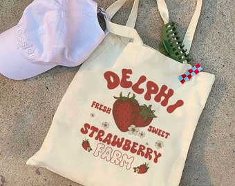 Camp Half Blood Delphi Strawberry Services Tote Bag Percy Jackson