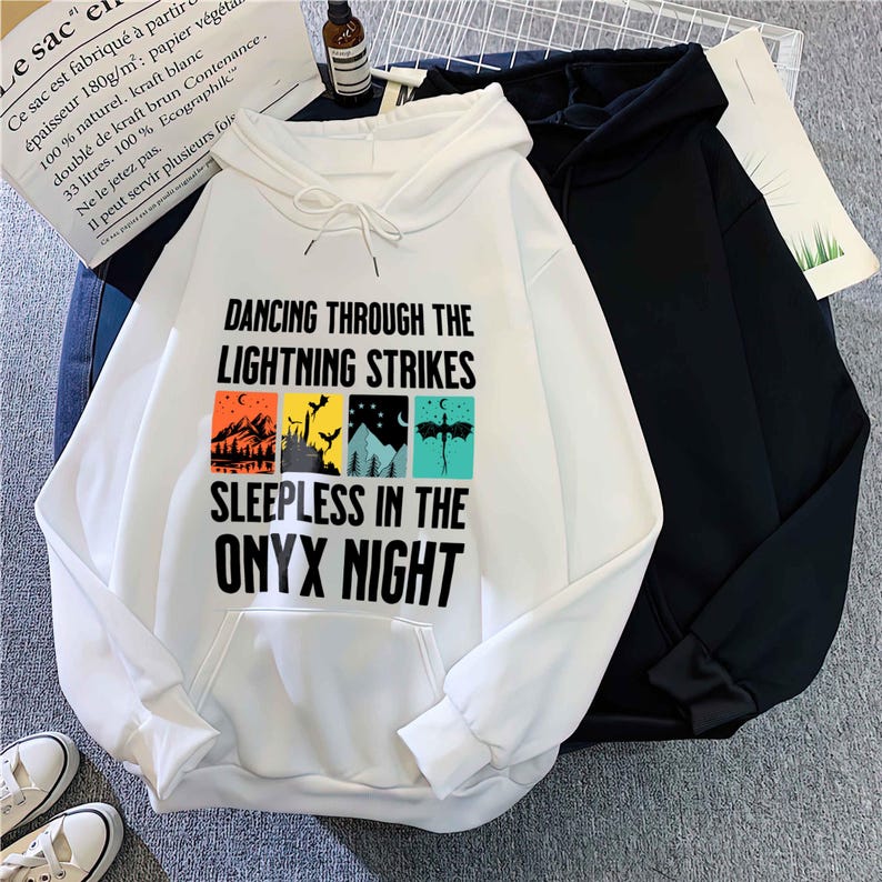 Onyx Storm Sweatshirt, Dancing Through The Lightning Strikes, Fourth Wing Shirt, Dragon Lover Gift, Fly Or Die image 9