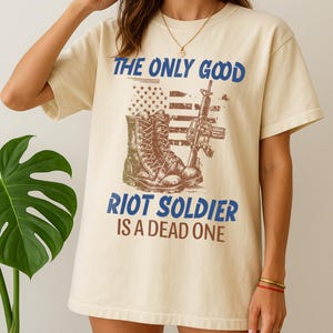 the only GOOD RIOT SOLDIER Comfort Colors Shirt - km Moronova, leave me behind, bookish merch, bunny & bones, book lover gift image 5