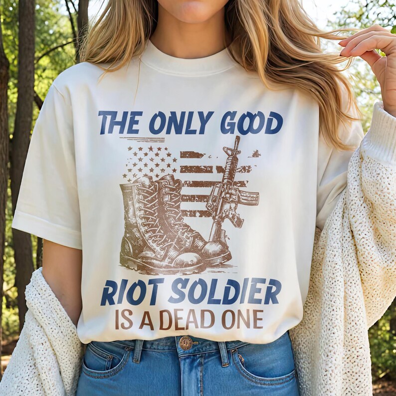 the only GOOD RIOT SOLDIER Comfort Colors Shirt - km Moronova, leave me behind, bookish merch, bunny & bones, book lover gift image 4