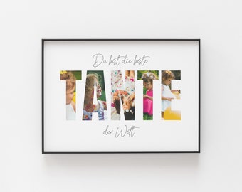 Bilder Collage Poster Tante • Fotocollage als Geschenk für Tante zum Geburtstag und Weihnachten